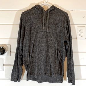 Ocean Current light weight heather grey Henley hoodie medium